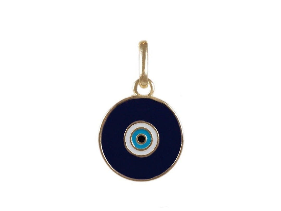 Navy and Turquoise Enamel Evil Eye Charm