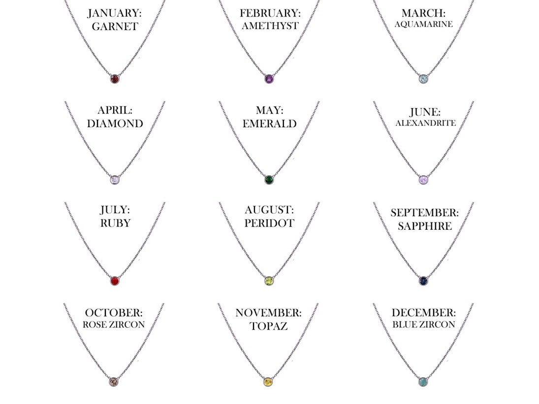 14k Birthstone Necklace