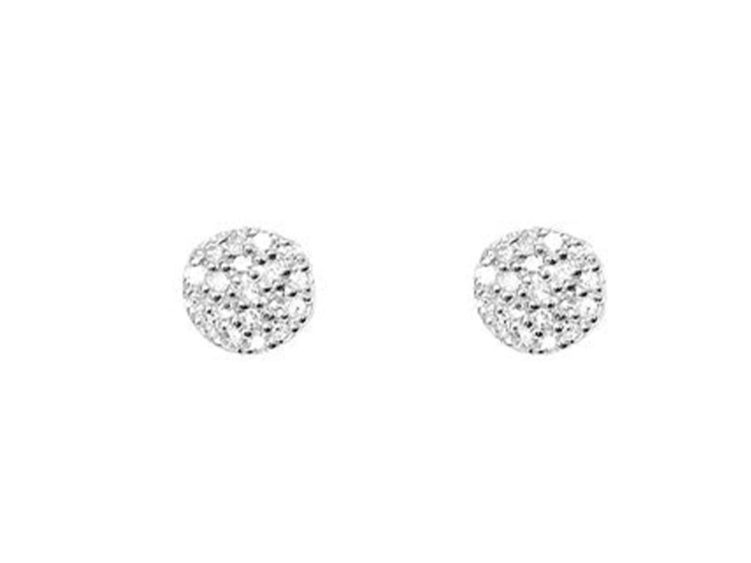 SS and Diamond Little Circle Earrings
