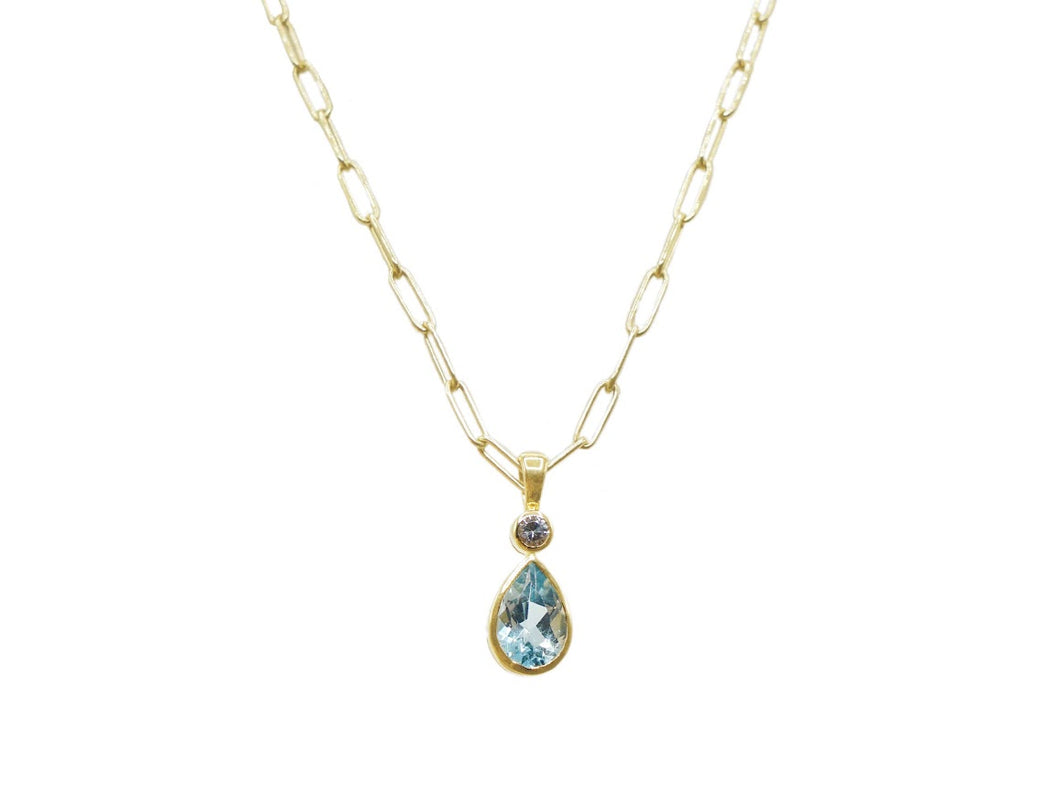 18k Topaz and Sapphire Necklace