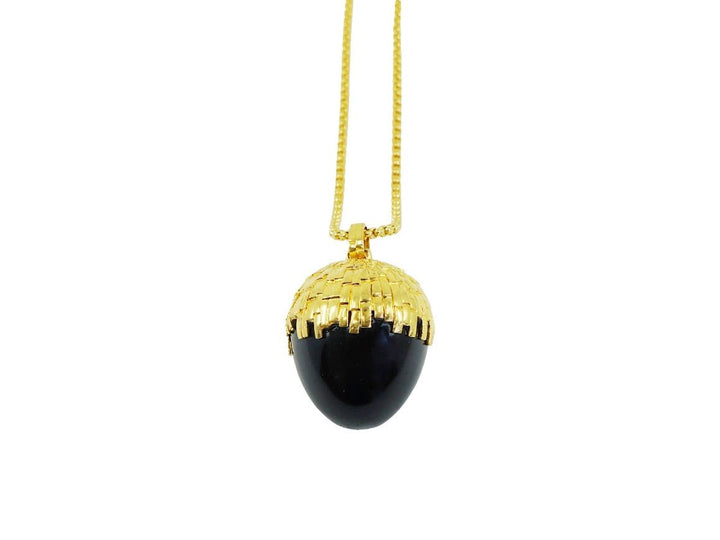 Obsidian Acorn Necklace