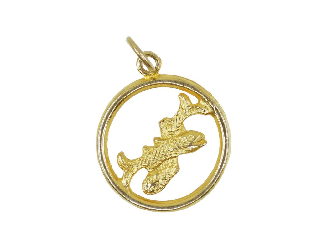 Vintage French Carved Pisces Charm