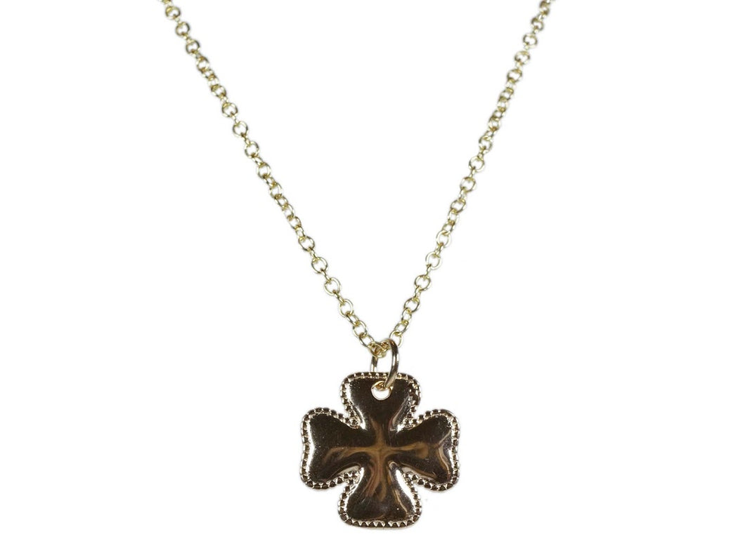 Clover Medal Charm Necklace