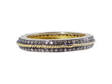 Load image into Gallery viewer, 18k, Oxidized Sterling, and Diamond Band
