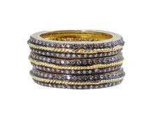 Load image into Gallery viewer, 18k, Oxidized Sterling, and Diamond Band
