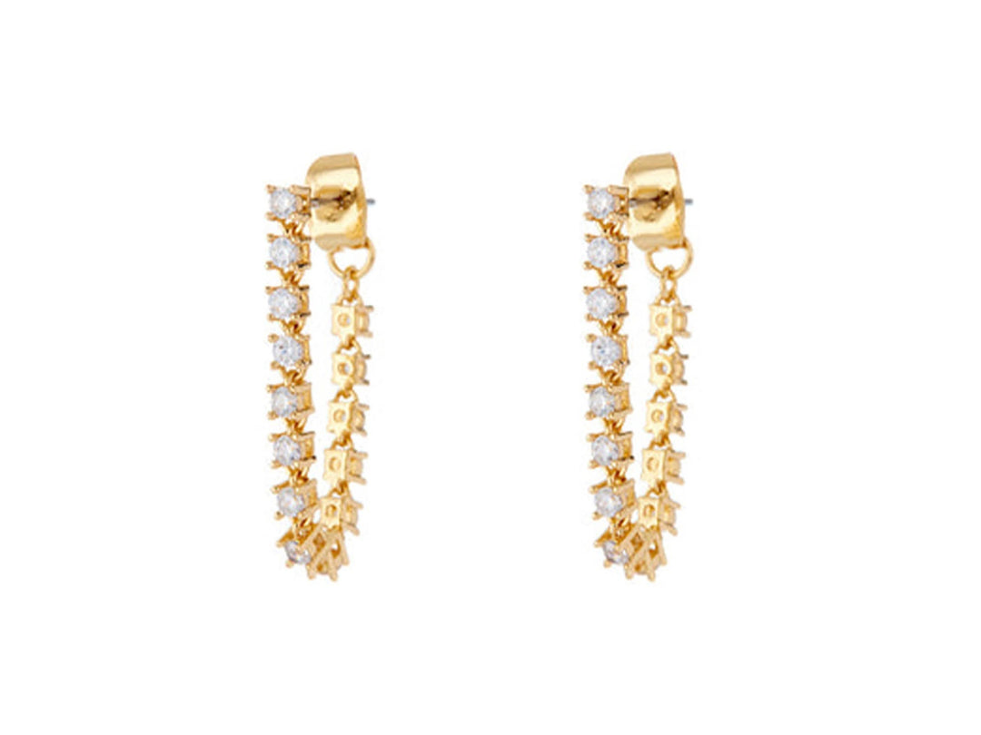 Chain Earrings with CZs