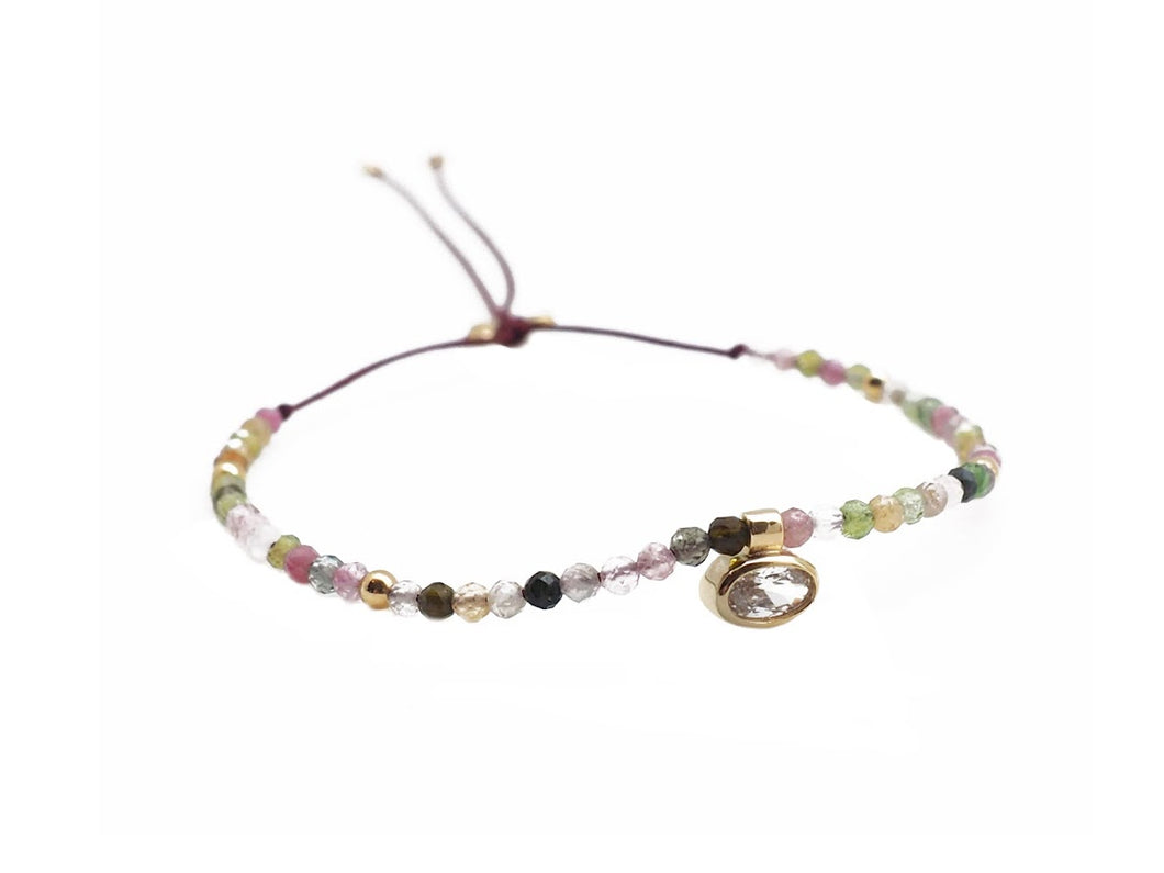 Tourmaline Bracelet with an Oval CZ