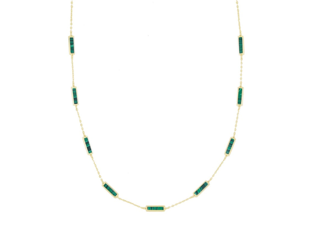 14k Chain Necklace with Malachite
