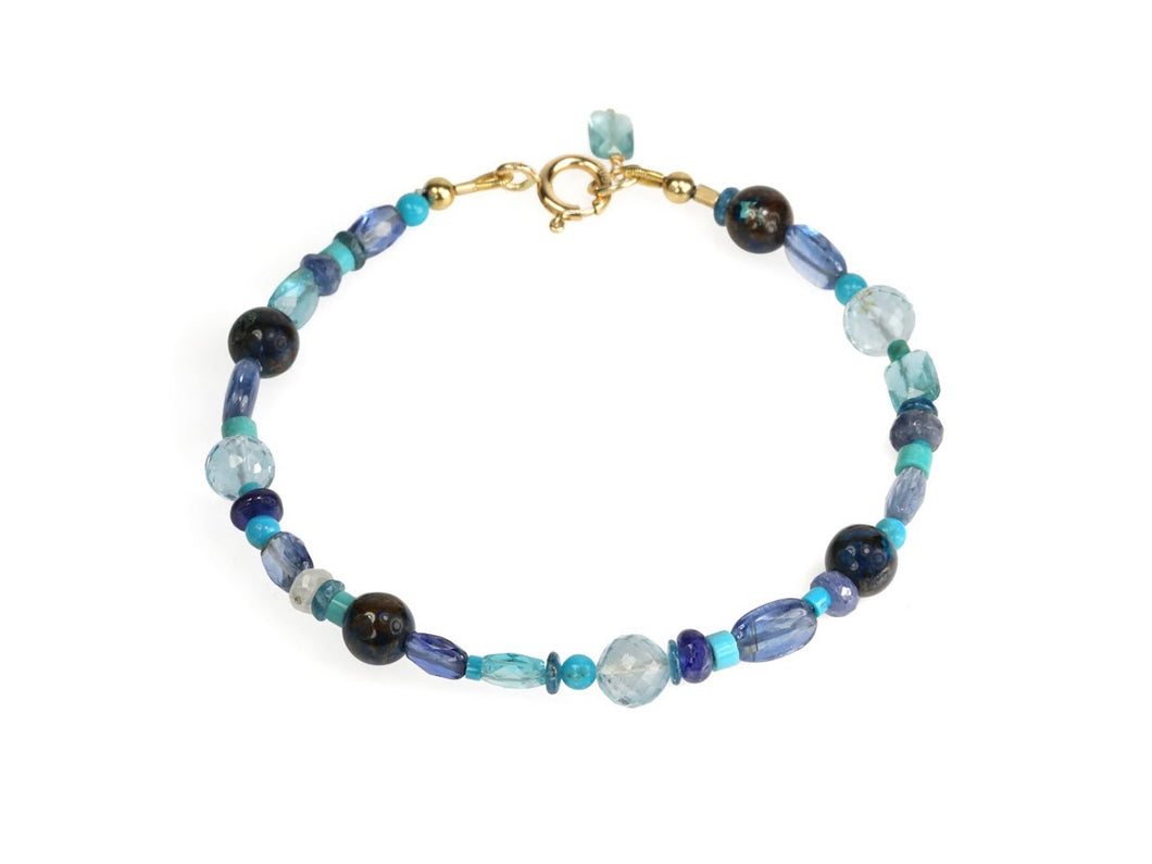 14k Ocean Blue Multiple Gemstone Bracelet