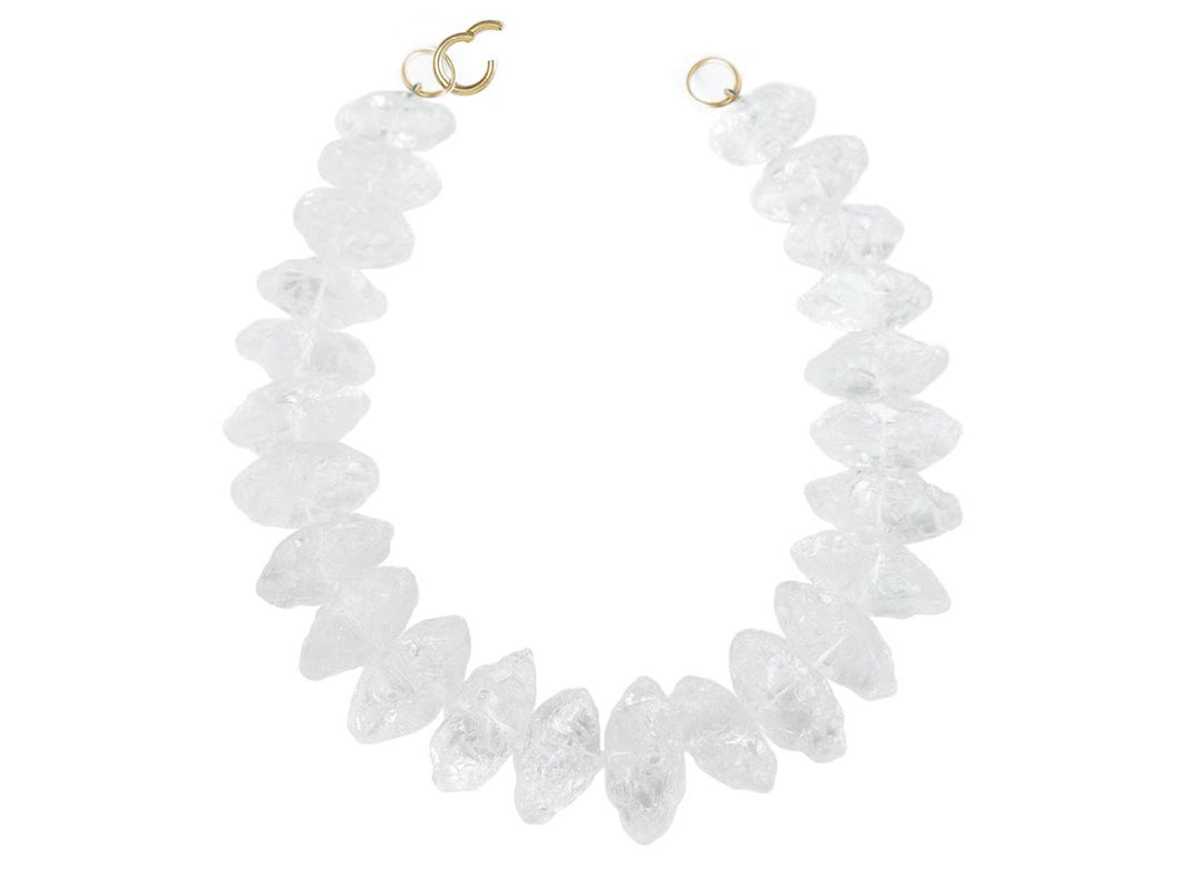 14k Rock Crystal Marquise Necklace